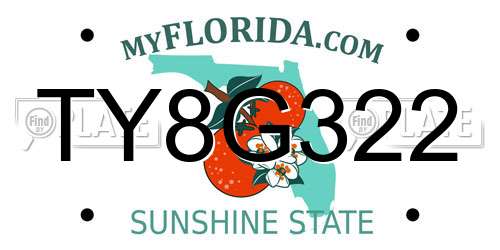 TY8G322 Florida License Plate