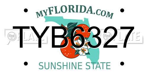 TYB6327 Florida License Plate