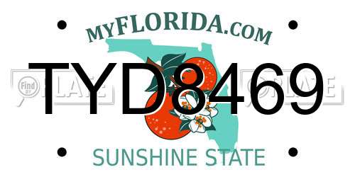 TYD8469 Florida License Plate