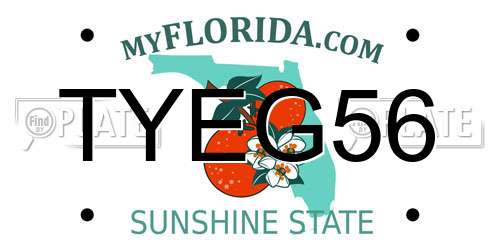 TYEG56 Florida License Plate