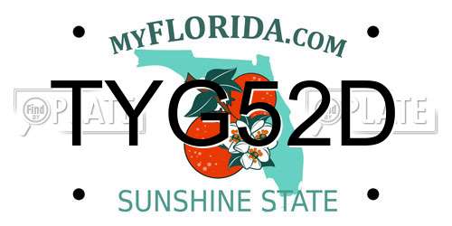 TYG52D Florida License Plate