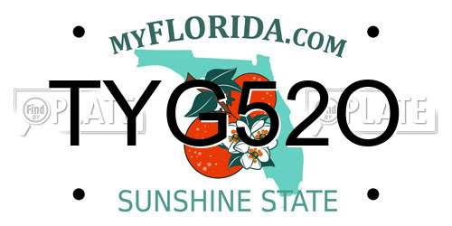 TYG52O Florida License Plate