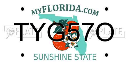 TYG57O Florida License Plate