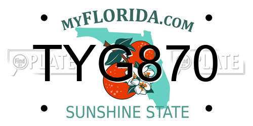 TYG870 Florida License Plate