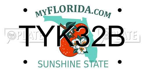 TYK32B Florida License Plate