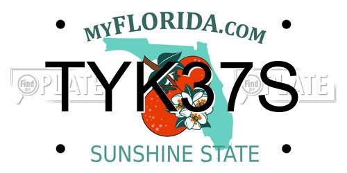 TYK37S Florida License Plate