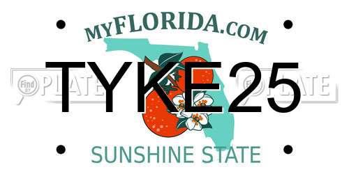 TYKE25 Florida License Plate