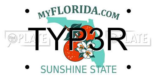 TYP3R Florida License Plate