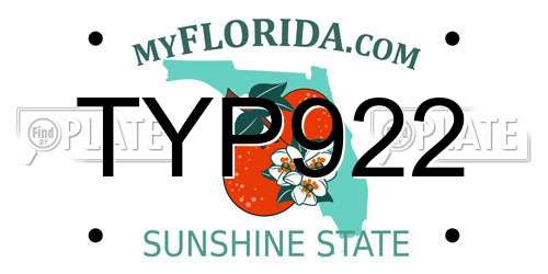 TYP922 Florida License Plate