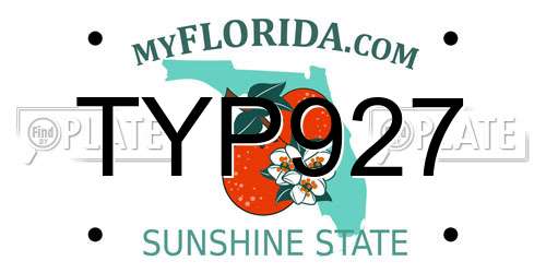 TYP927 Florida License Plate