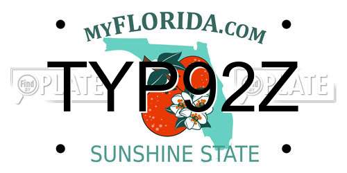 TYP92Z Florida License Plate