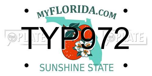 TYP972 Florida License Plate