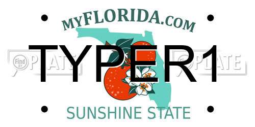 TYPER1 Florida License Plate