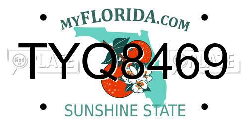 TYQ8469 Florida License Plate