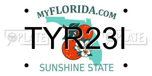 TYR23I Florida License Plate