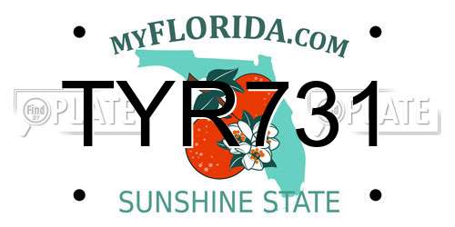 TYR731 Florida License Plate
