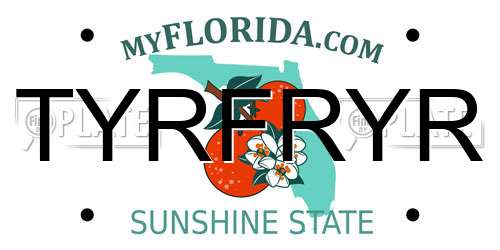 TYRFRYR Florida License Plate
