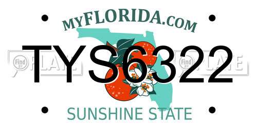 TYS6322 Florida License Plate