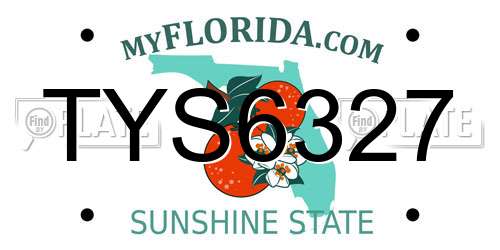 TYS6327 Florida License Plate