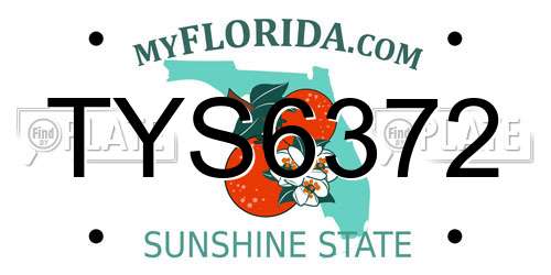 TYS6372 Florida License Plate
