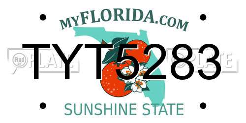 TYT5283 Florida License Plate