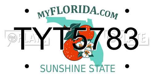 TYT5783 Florida License Plate