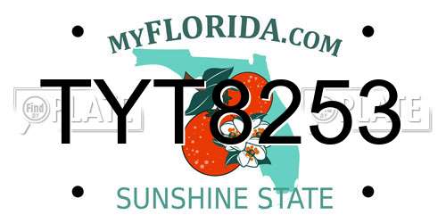TYT8253 Florida License Plate