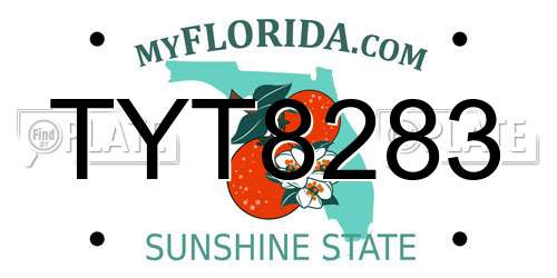 TYT8283 Florida License Plate