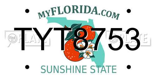 TYT8753 Florida License Plate