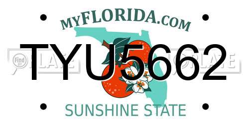 TYU5662 Florida License Plate