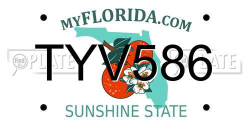 TYV586 Florida License Plate