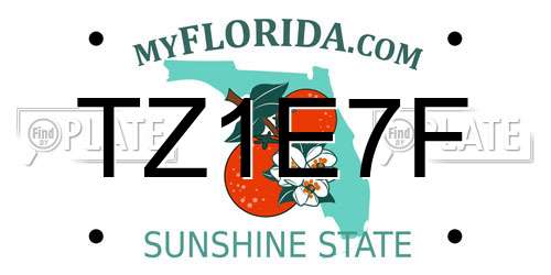 TZ1E7F Florida License Plate