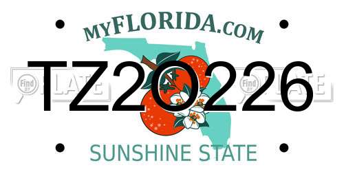 TZ2O226 Florida License Plate