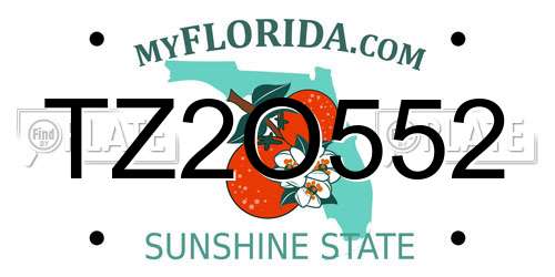 TZ2O552 Florida License Plate
