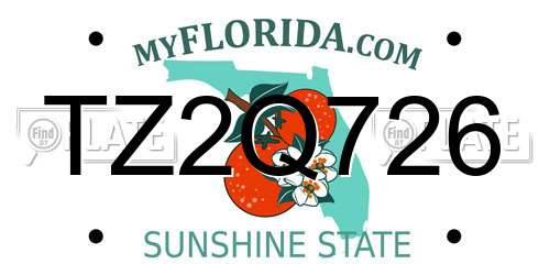 TZ2Q726 Florida License Plate