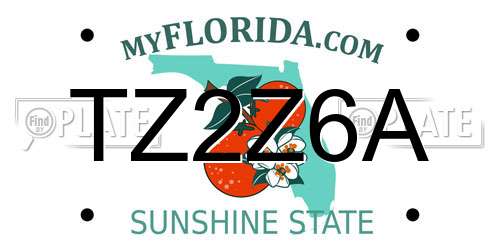 TZ2Z6A Florida License Plate