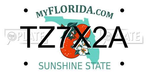 TZ7X2A Florida License Plate