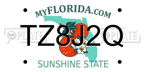 TZ8J2Q Florida License Plate