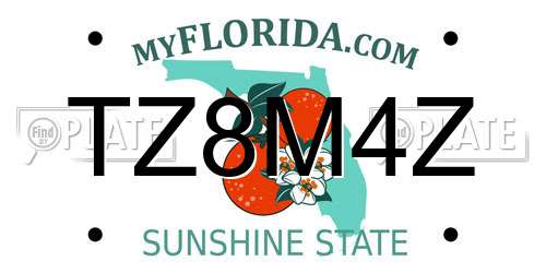 TZ8M4Z Florida License Plate