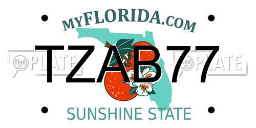 TZAB77 Florida License Plate