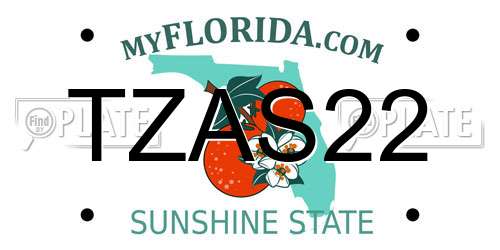 TZAS22 Florida License Plate