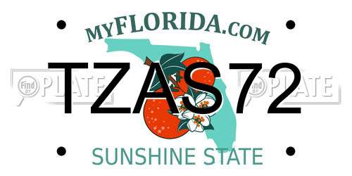 TZAS72 Florida License Plate