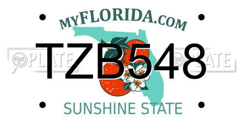 TZB548 Florida License Plate