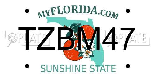 TZBM47 Florida License Plate