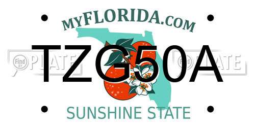 TZG50A Florida License Plate