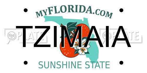 TZIMAIA Florida License Plate
