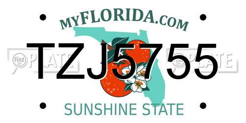 TZJ5755 Florida License Plate