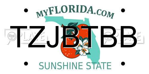 TZJBTBB Florida License Plate