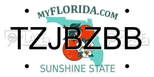 TZJBZBB Florida License Plate