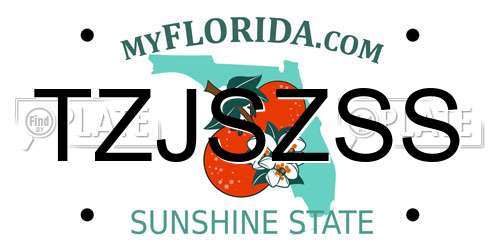 TZJSZSS Florida License Plate